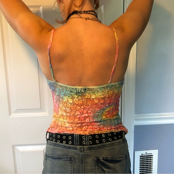 Dolls-kill "NGOrder" brand, multi-color, stretch lace tank top -size M (uk10) - Picture 6 of 11